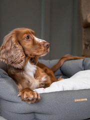 Lords and Labradors Grey Essentials Twill Oval Dog Bed - Image 2 of 5