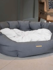 Lords and Labradors Grey Essentials Twill Oval Dog Bed - Image 3 of 5