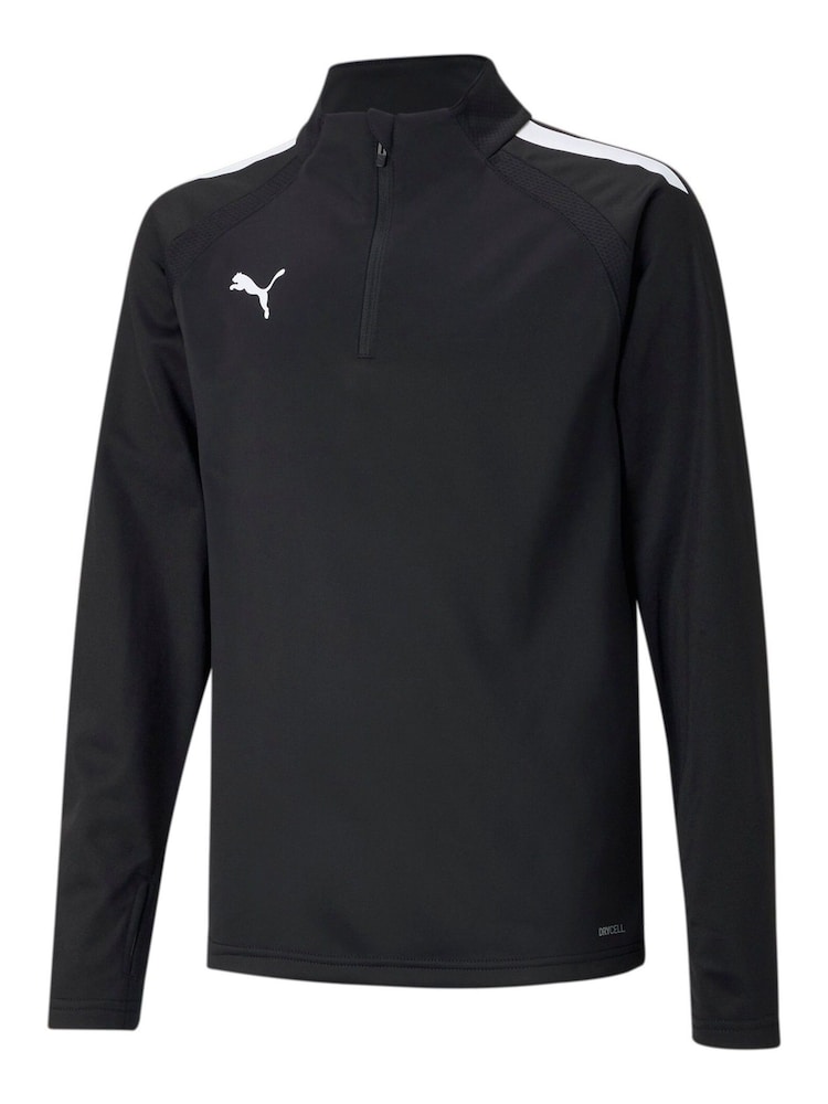Puma Black teamLIGA Quarter-Zip Youth Football Top - Image 1 of 2