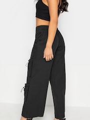 PixieGirl Petite Black Fold Over Cargo 100% Cotton Trousers - Image 2 of 5