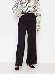 Long Tall Sally Black Elasticated Wide Leg Trousers - Image 1 of 4