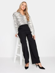 Long Tall Sally Black Elasticated Wide Leg Trousers - Image 3 of 4