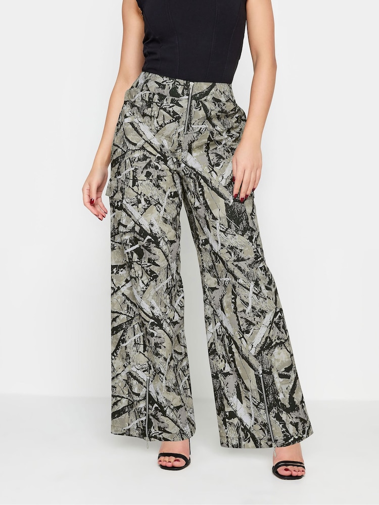 PixieGirl Petite Green Zip Cargo 100% Cotton Trousers - Image 1 of 7