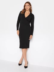 Long Tall Sally Black Collar Wrap Dress - Image 3 of 4