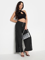 PixieGirl Petite Black Zip Cargo 100% Cotton Trousers - Image 3 of 6