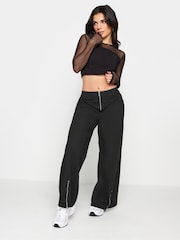 PixieGirl Petite Black Zip Cargo 100% Cotton Trousers - Image 4 of 6