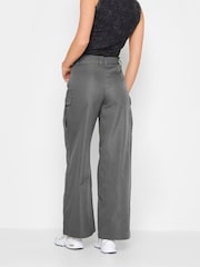 PixieGirl Petite Grey Belted Wide Leg Cargo Trousers - Image 2 of 5