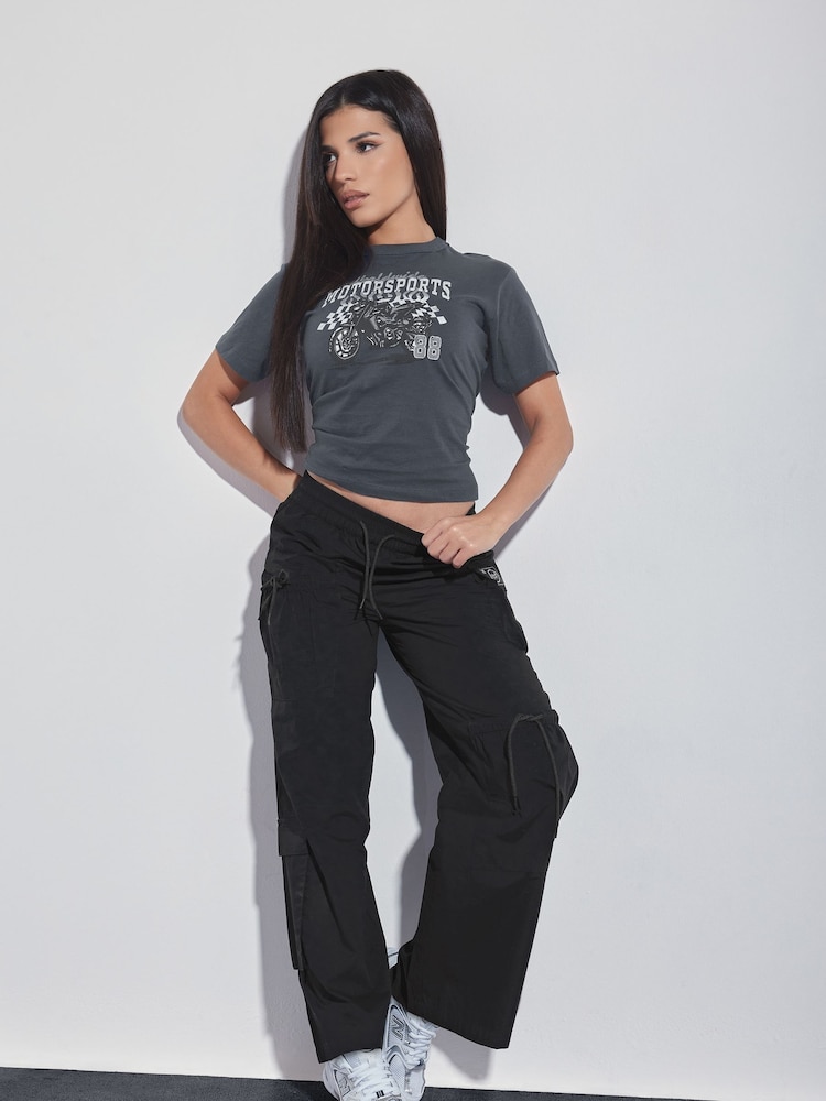 Negro - PixieGirl Petite Pocket Detail Label Cargo 100% Cotton Trousers - Imagen 2 de 6 Negro - PixieGirl Petite Pocket Detail Label Cargo 100% Cotton Trousers - Imagen 2 de 6