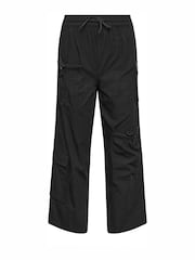 שחור - PixieGirl Petite Pocket Detail Label Cargo 100% Cotton Trousers - Image 6 of 6
