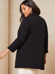 Lipsy Black crepe Curve Relaxed Longline Tailored Blazer - Image 2 of 4