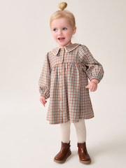 Blue/Ginger Check 100% Cotton Collar Dress (3mths-8yrs) - Image 1 of 7