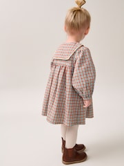Blue/Ginger Check 100% Cotton Collar Dress (3mths-8yrs) - Image 3 of 7