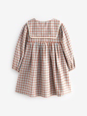 Blue/Ginger Check 100% Cotton Collar Dress (3mths-8yrs) - Image 6 of 7