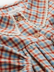 Blue/Ginger Check 100% Cotton Collar Dress (3mths-8yrs) - Image 7 of 7