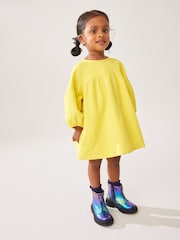 Yellow Textured 100% Cotton Dress (3mths-8yrs) - Image 5 of 10