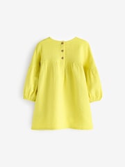 Yellow Textured 100% Cotton Dress (3mths-8yrs) - Image 8 of 10
