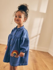 Cobalt Blue Character 100% Cotton Shirt Dress (3mths-8yrs) - Image 1 of 10