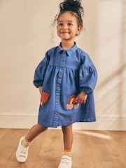 Cobalt Blue Character 100% Cotton Shirt Dress (3mths-8yrs) - Image 2 of 10