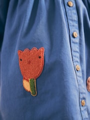 Cobalt Blue Character 100% Cotton Shirt Dress (3mths-8yrs) - Image 4 of 10