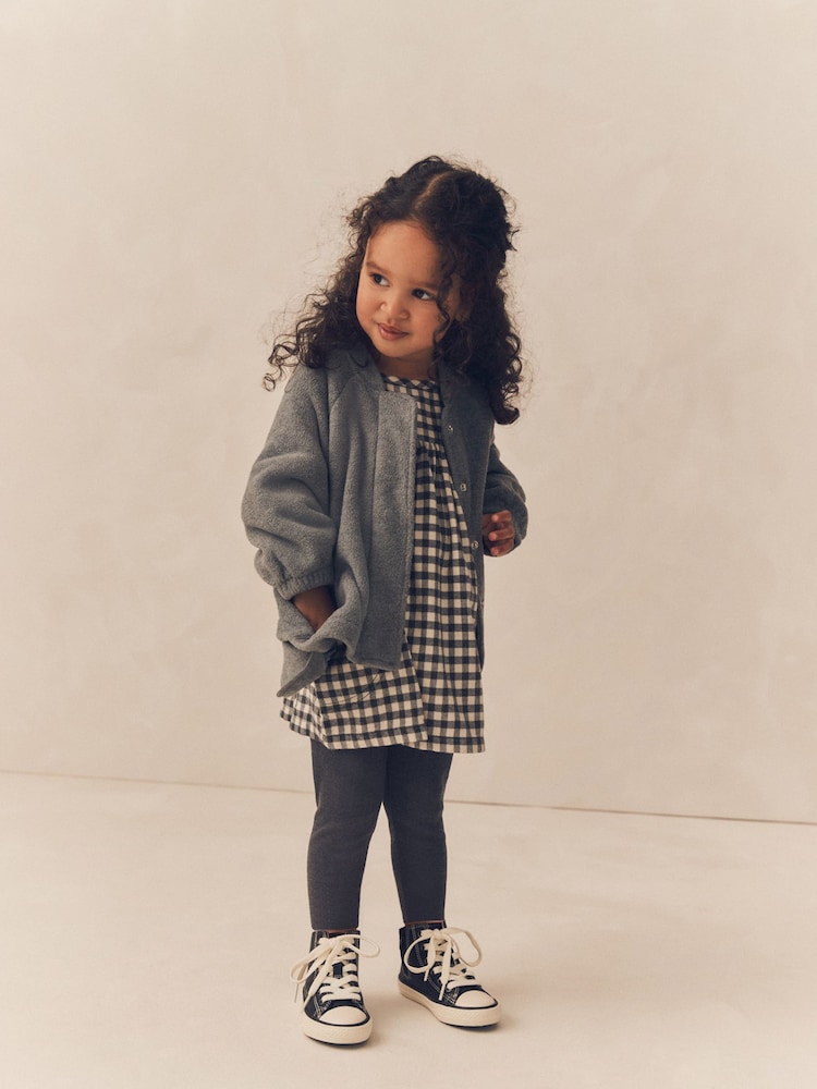 Grey Gingham 100% Cotton Dress, Jacket And Leggings Set (3mths-8yrs) - Image 2 of 9