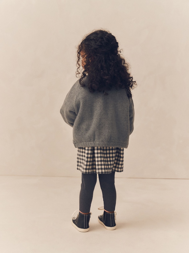 Gingham gris - 100{Ensemble peignoir,Leggings veste et en coton (3mths-8yrs) - Image 5 of 9
