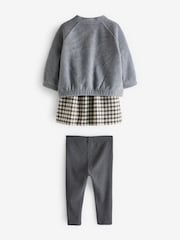 Grey Gingham 100% Cotton Dress, Jacket And Leggings Set (3mths-8yrs) - Image 7 of 9