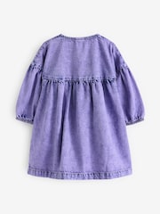 Purple Denim 100% Cotton Button Through Dress (3mths-8yrs) - Image 6 of 7