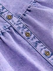 Purple Denim 100% Cotton Button Through Dress (3mths-8yrs) - Image 7 of 7