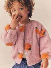 Pink Pumpkin Borg Fleece Bomber Jacket (3mths-8yrs) - Image 1 of 8