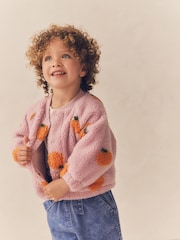 Pink Pumpkin Borg Fleece Bomber Jacket (3mths-8yrs) - Image 3 of 8