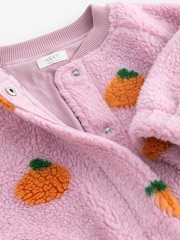 Pink Pumpkin Borg Fleece Bomber Jacket (3mths-8yrs) - Image 8 of 8