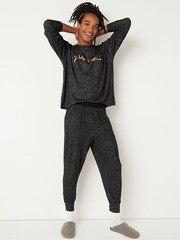 Victoria's Secret Pink Black And Grey Cosy Pyjama Bottoms - Image 2 of 4