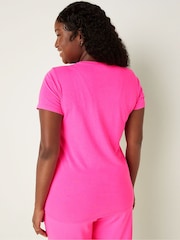 Victoria's Secret PINK Atomic Pink Logo Short Sleeve T-Shirt - Image 2 of 4