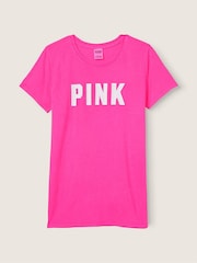 Victoria's Secret PINK Atomic Pink Logo Short Sleeve T-Shirt - Image 4 of 4