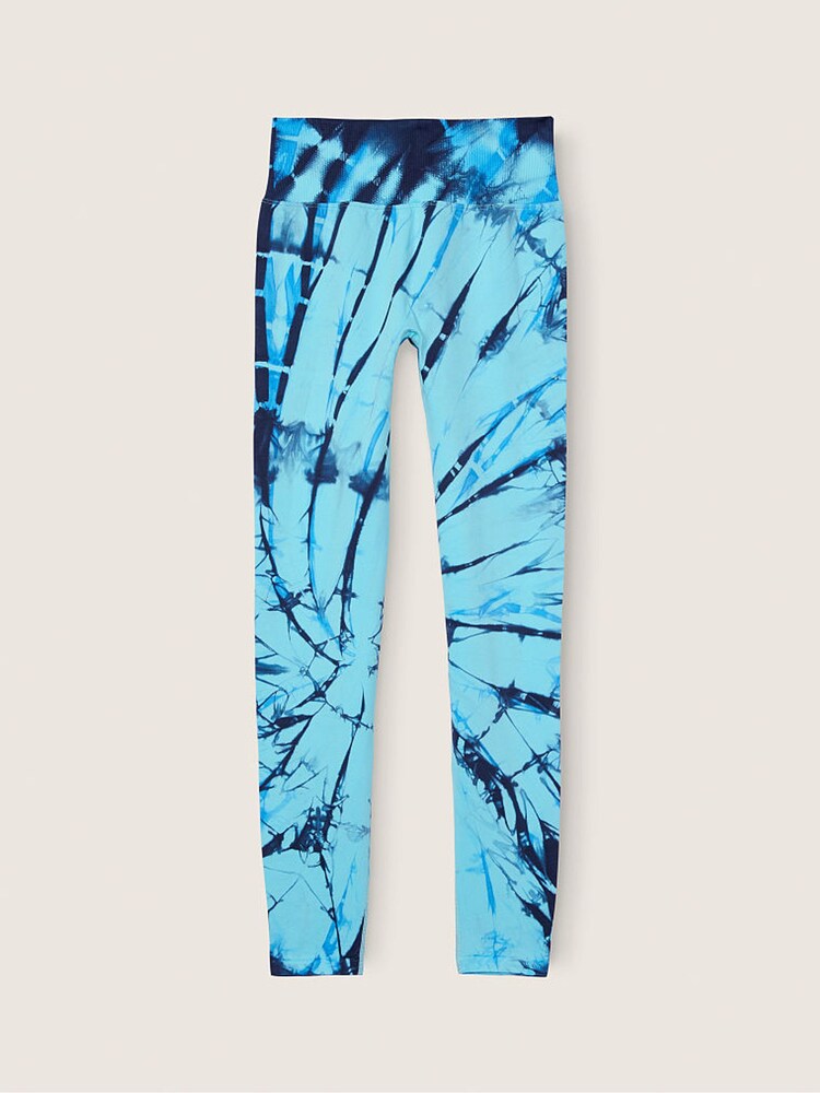 Victoria's Secret PINK Light Sky Spiral Tie Dye Blue Seamless High Waist Full Length Legging - Image 4 of 4