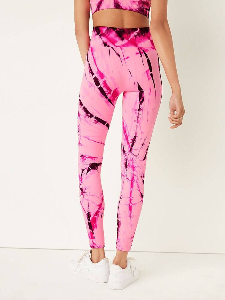 Victoria's Secret PINK Spiral Tye Dye Pink Seamless High Waist Full Length Legging - Image 2 of 2