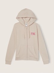 Victoria's Secret PINK Vanilla Bean Plaid Logo Zip Up Lounge Hoodie - Image 4 of 4