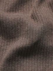 Tailored Athlete Brown Muscle Fit Soft Knitted Ribbed T-Shirt - Image 7 of 7