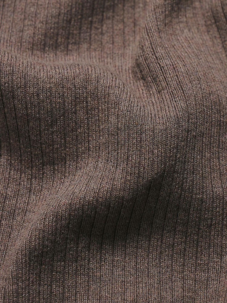 Tailored Athlete Brown Muscle Fit Soft Knitted Ribbed T-Shirt - Image 7 of 7 Tailored Athlete Brown Muscle Fit Soft Knitted Ribbed T-Shirt - Image 7 of 7