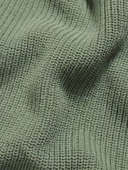 Tailored Athlete Green Muscle Fit Pure Cotton Knitted Textured Crew Neck Jumper - Image 7 of 7