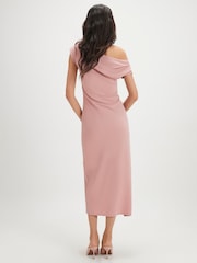 River Island Pink Asymmetric Drape Wrap Midi Dress - Image 2 of 4