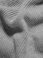 Tailored Athlete Grey Muscle Fit Pure Cotton Knitted Textured Crew Neck Jumper - Image 7 of 7