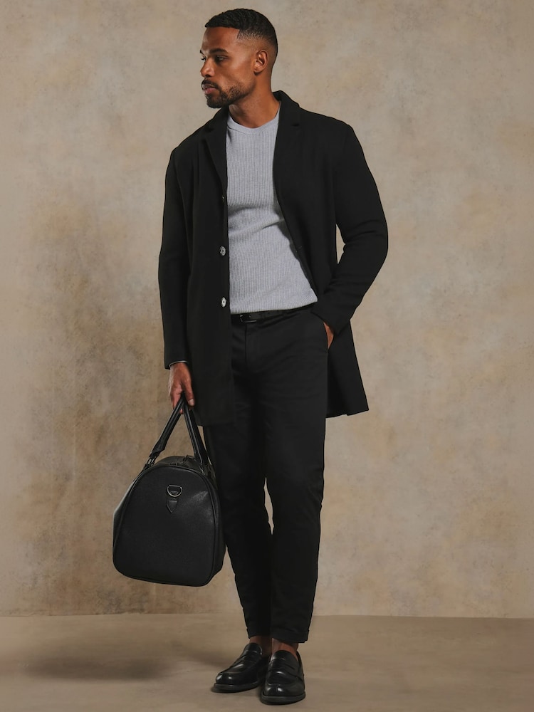 Tailored Athlete Muscle Fit Single Breasted Overcoat - תמונה 2 מתוך 7
