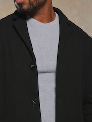 Tailored Athlete Muscle Fit Single Breasted Overcoat - תמונה 4 מתוך 7