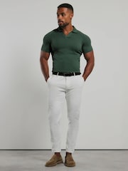 綠色 - Tailored Athlete 肌肉合身版型平織無鈕扣 Polo 衫 - 圖片 4/7