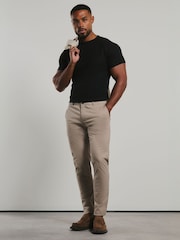 Tailored Athlete Taupe Muscle Fit Chino Trousers - Image 1 of 7