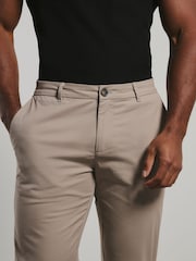 Tailored Athlete Taupe Muscle Fit Chino Trousers - Image 3 of 7