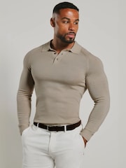 Tailored Athlete Natural Muscle Fit Extra Fine Merino Wool Polo Shirt - Image 1 of 7