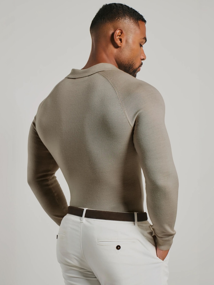 Tailored Athlete Natural Muscle Fit Extra Fine Merino Wool Polo Shirt - Image 2 of 7 Tailored Athlete Natural Muscle Fit Extra Fine Merino Wool Polo Shirt - Image 2 of 7