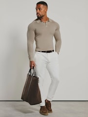Tailored Athlete Natural Muscle Fit Extra Fine Merino Wool Polo Shirt - Image 4 of 7